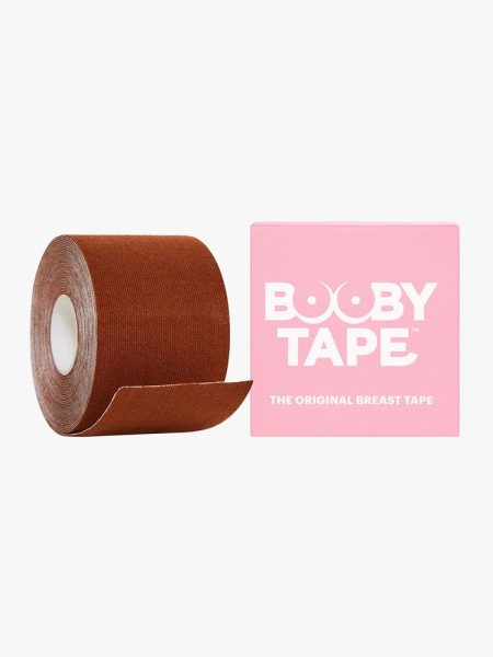 Booby Tape The Original Breast Tape and pink box on light gray background